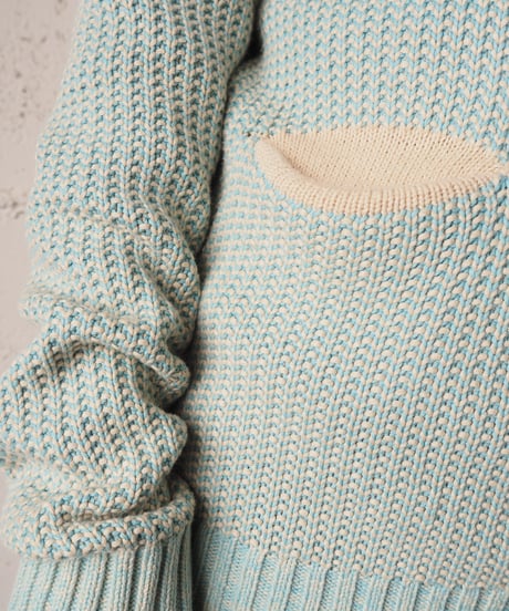 CARVEN Bicolor Vneck Cardigan LBLLBE