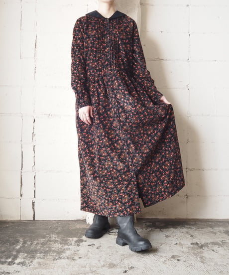 Eddie Bauer Flower Pattern Corduroy Dress BKRE