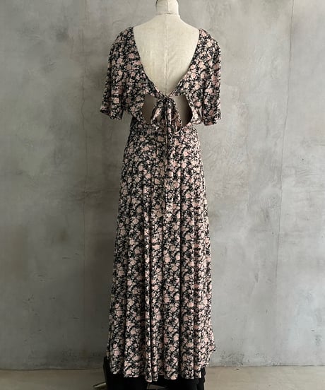 Back Ribbon Flower Pattern Dress BKPI