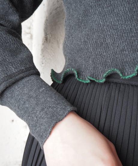 REMAKE Frilled Hem Thermal Cardigan DGR