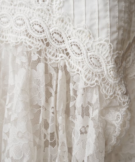 1970's Stand Collar Lace Dress WH