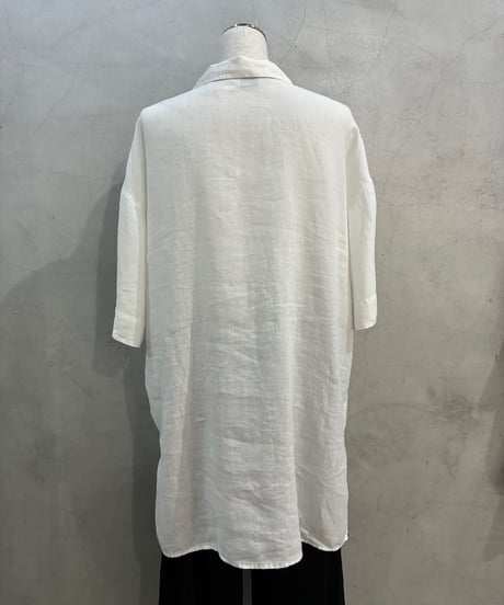 Eddie Bauer S/S Linen Open Collar Shirt WH