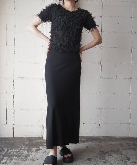 Tape Shaggy × Sheer Shortsleave Tops BK