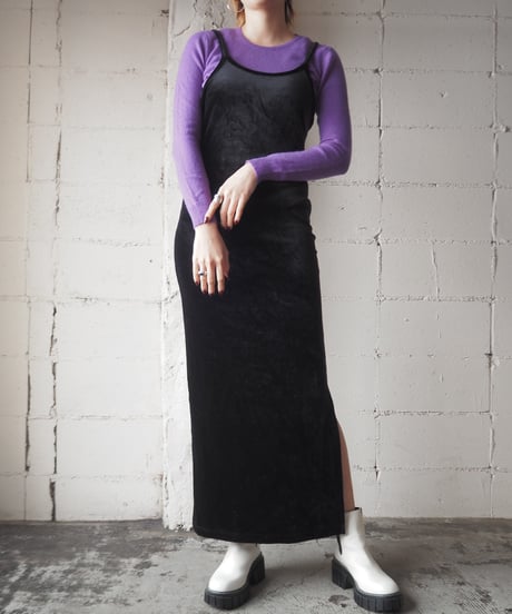 Velour Camisole Dress BK