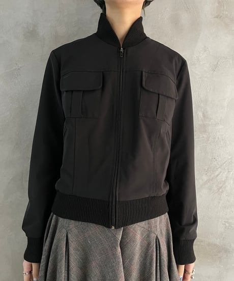 Double Pocket Zipup Jacket BK