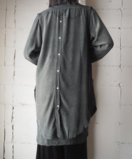 Layered Design Piece Dyeing Shirt Dress GR