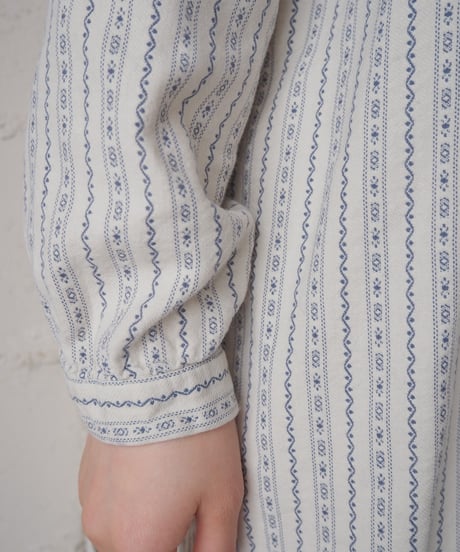 L.L.Bean Pleated Bosom Band Collar Shirt Dress IV NV