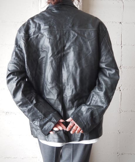 Leather Coverall Jacket BK