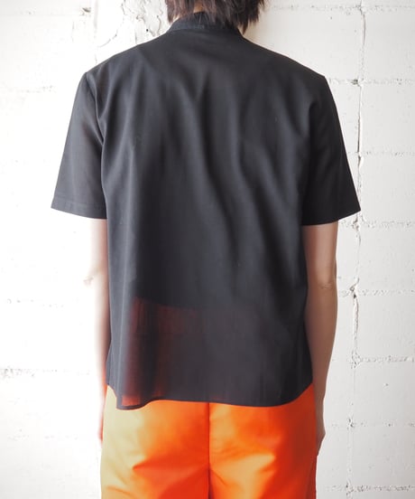 Tuck Shoulder S/S Blouse BK