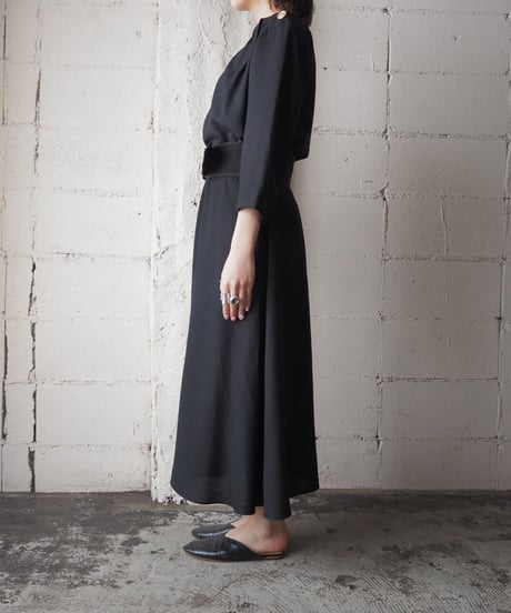Tuck Shoulder Dress BK