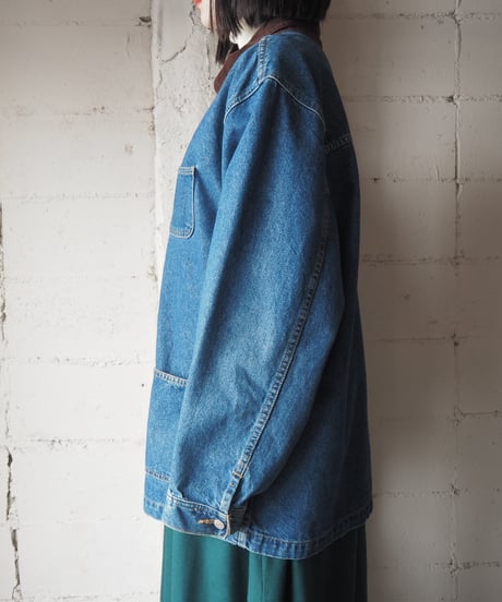 FADED GLORY Corduroy Collar Denim Coverall BLBR