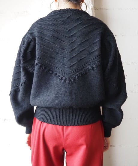 Tyrolean Volume Sleeve Cardigan BK