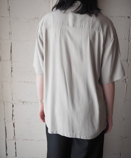Neiman Marcus Silk Rayon Open Collar Short Sleeve Shirt BE