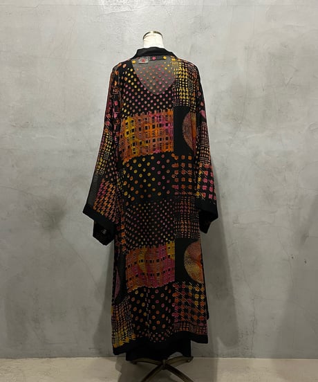 Dot × Check Sheer Robe BKORPI