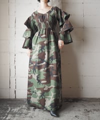 Handmade Tiered Sleeve Camoflage Dress GNBRBK