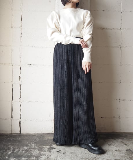 Pleated Easy Wide Pants BK