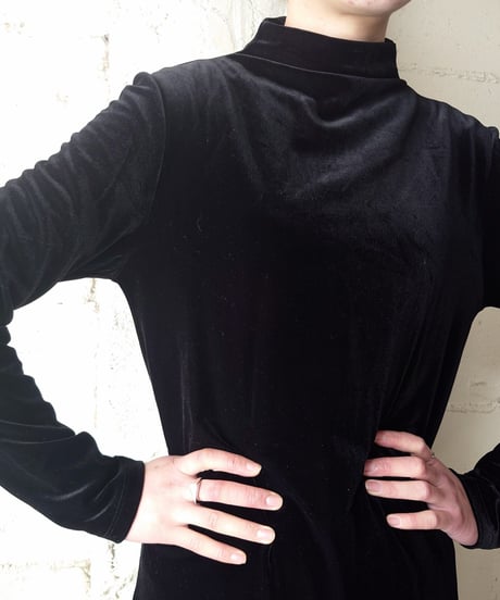 Bottleneck Velour Dress BK