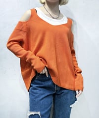 MM6 Maison Margiela Off Shoulder Rib Knit OR