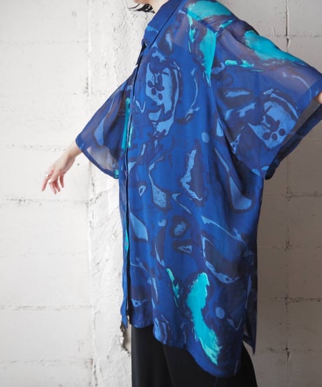 Pattern Sheer BigShirt NV BL