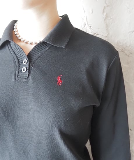 Ralph Lauren Made in USA Long Sleeve Polo Shirt BK