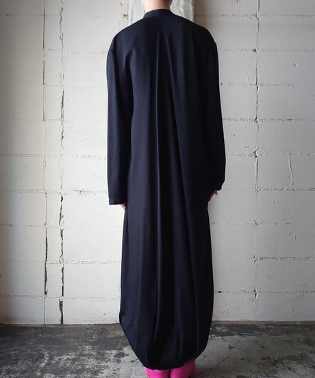 Balloon Silhouette Long Coat Dress BK