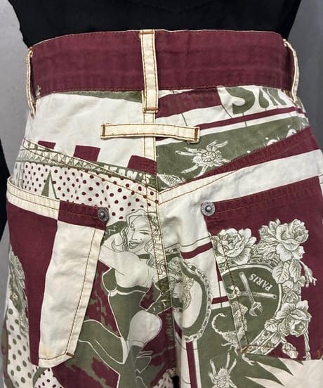 JEAN PAUL GAULTIER JEAN'S Scarf Print Pants IVBUR
