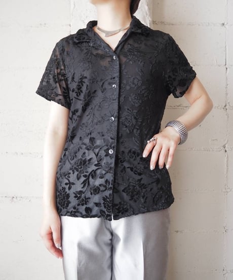Opal Velor Flower Pattern BK