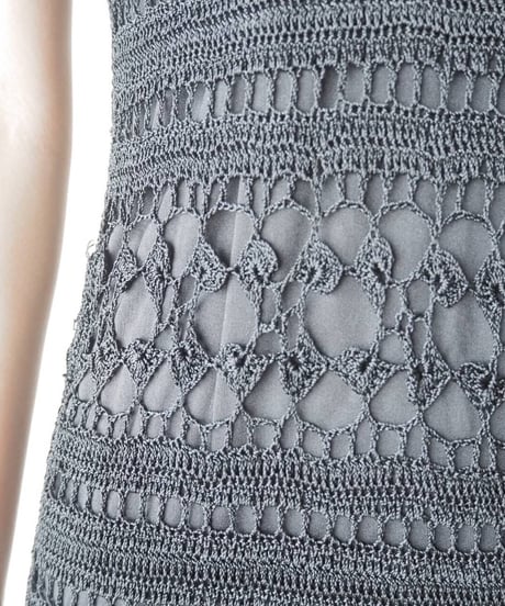 Sleeveless Crochet Tight Dress BK