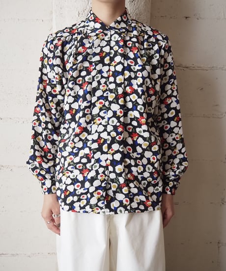 1980's Paint Pattern Blouse  BKWH