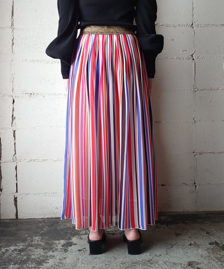 Multi Color Stripe Sheer Skirt ORWH