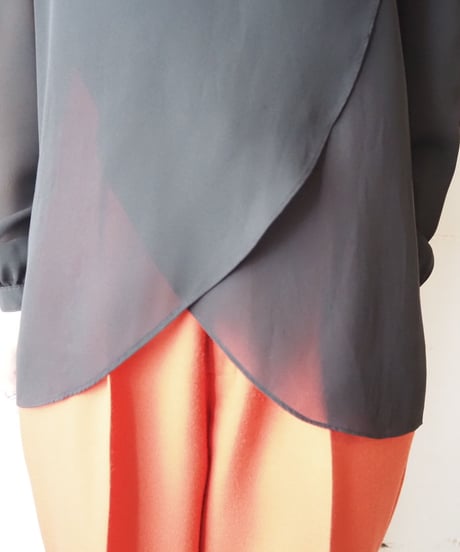 1970's Collarless Design Blouse  BK