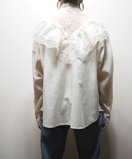 Lace Bosom Stand Collar Blouse IV