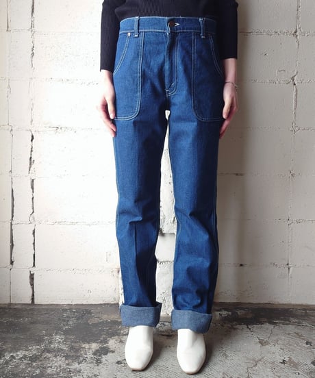 Levi's White Stitch Denim Painter Pants BL
