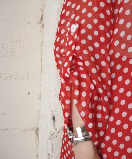 Back Open  Dot Sheer Shirt RE