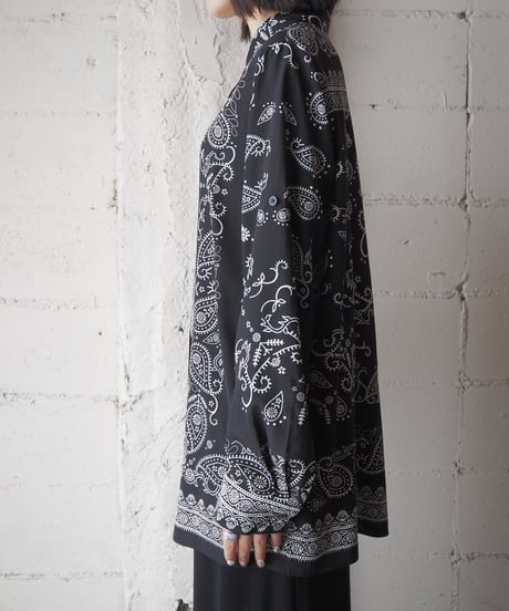 DKNY Paisley Pattern Silk Shirt BKWH