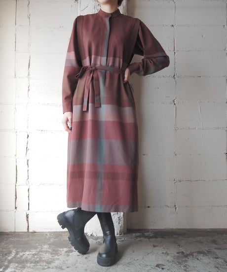 Check Pattern Shirt Dress BUR