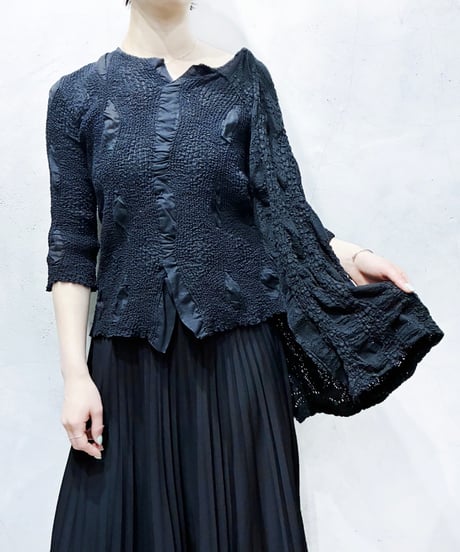 JILSANDER Textured Asymmetric Design Tops BK