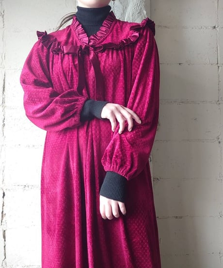 Frilled Velour Dress WRE