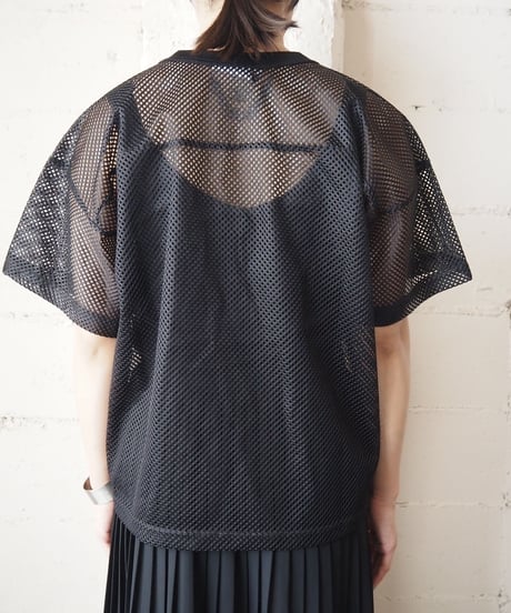 V Neck Mesh Tee BK