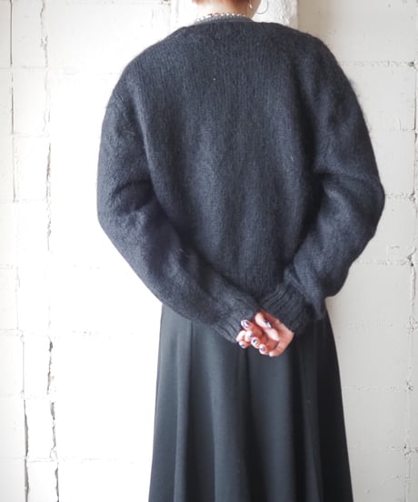 Mohair V Neck Cardigan BK