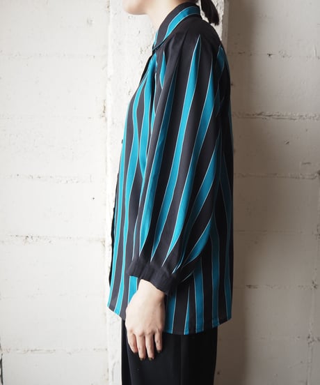 Round Collar Stripe Shist BLBK