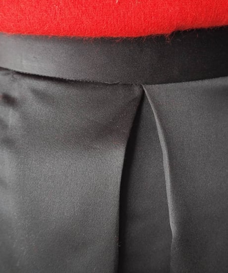 Satin Flared Long Skirt BK