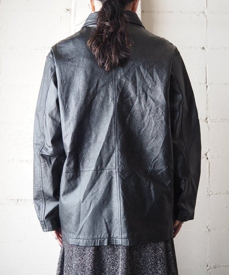 Leather Coverall Jacket  BK