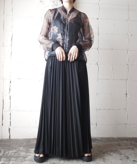 Flower Pattern Seethrough Jacket BK