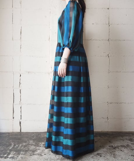 Puffsleeve Seethrough Border Dress BLBK