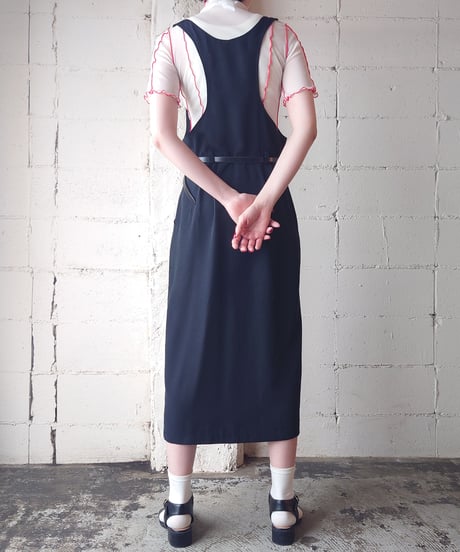 Front Button Sleeveless Dress BK
