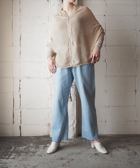 Rib Sleeve Sheer Hoodie BE