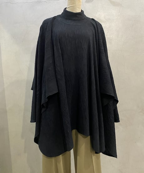 Dolman Sleeve Drape Stand Collar Tops BK