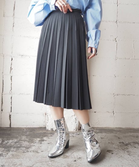 Irregular Pleated Mini Skirt BK