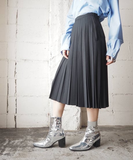Irregular Pleated Mini Skirt BK